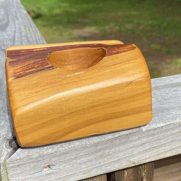 Juniper Wood Handmade Boho Wooden Candle Votive Holder Natural Cabin Western - Picture 3 of 12